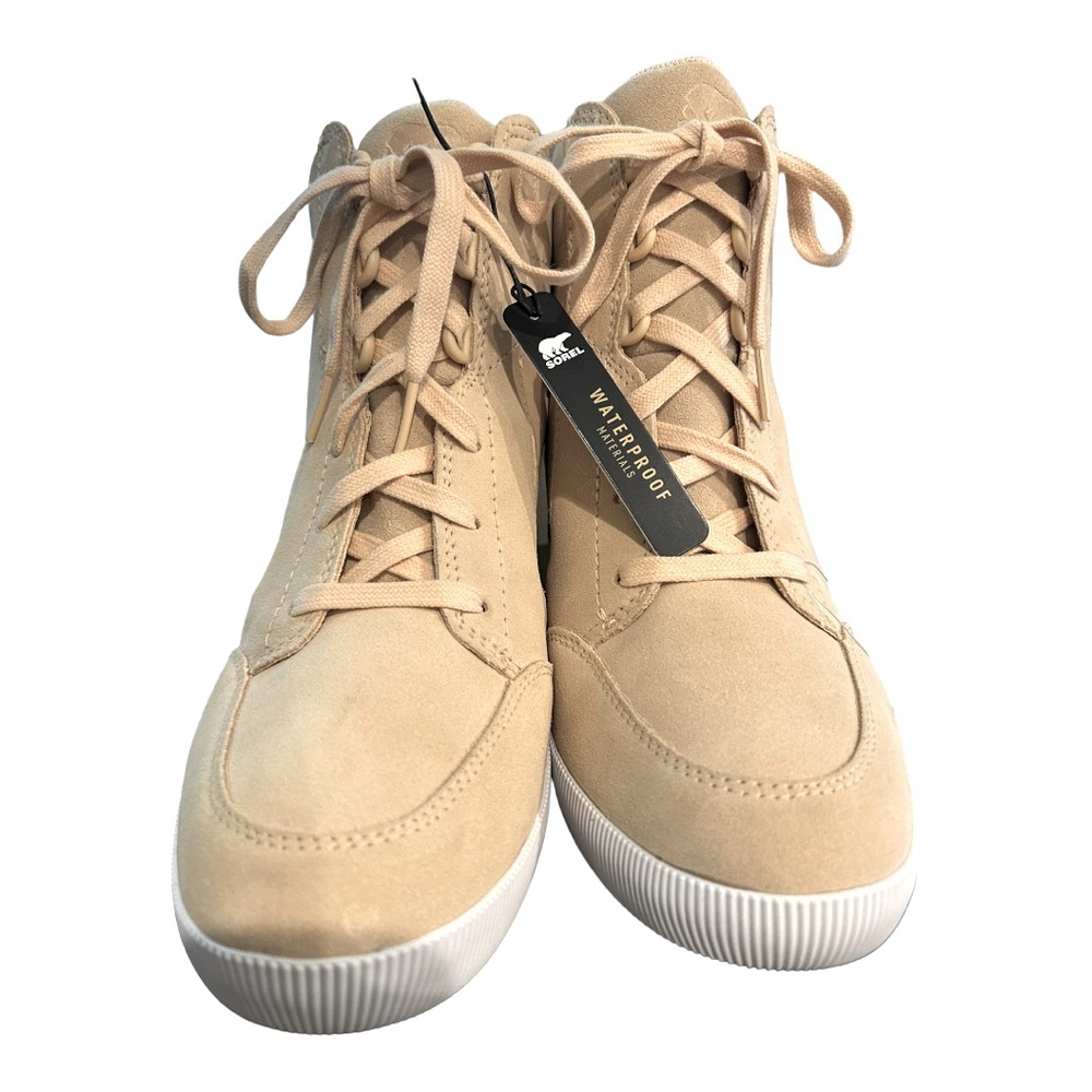 NWT SOREL Womens Out N About Wedge Suede Bootie Omega Taupe Size 11